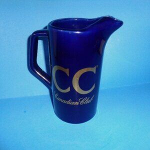 Vintage Ceramic Canadian Club Bar Water Pitcher, 7" Tall Excellent Condition
